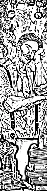 Free colorable bookmarks of a man standing alone